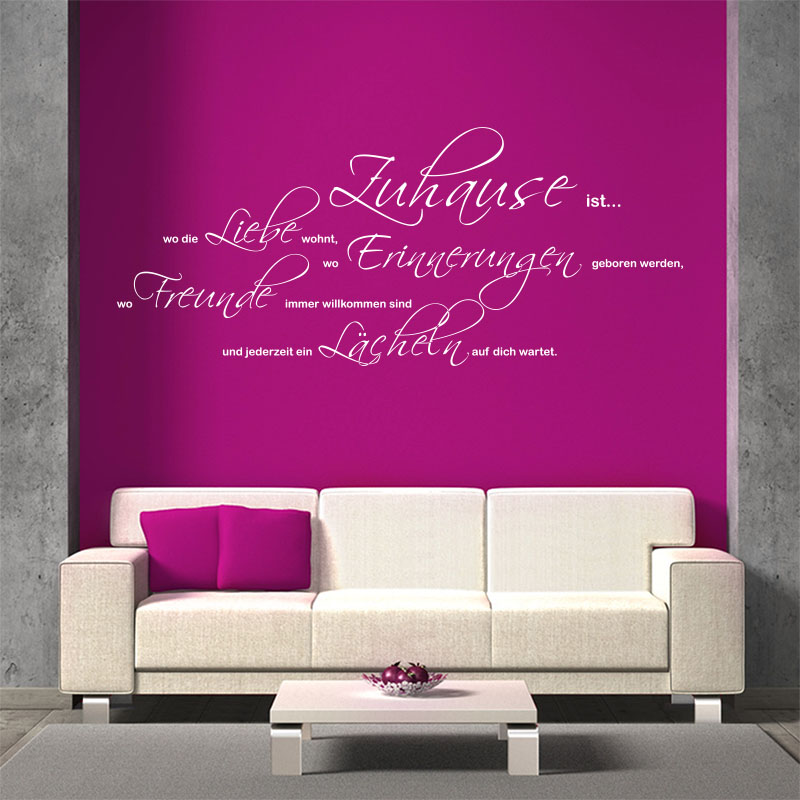 Wandtattoo Zuhause ist wo die Liebe wohnt Zitat Spruch Wandbild Geschenkidee eBay